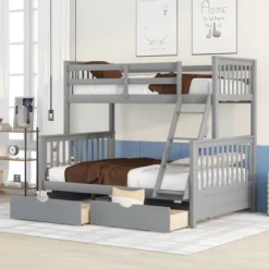 Twin Over Full Bunk Bed With Ladders And Two Storage Drawers-ModernLuxe 26 Twin Over Full Bunk Bed With Ladders And Two Storage Drawers-ModernLuxe -Barbie Store GUEST acd3e1aa b4d9 4874 819c ac1d331bc4b2