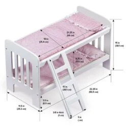 Badger Basket Doll Bunk Bed With Bedding, Ladder, And Free Personalization Kit - White/Pink/Gingham -Barbie Store GUEST ad333bb8 902f 40e3 abcb 62085f48b90f
