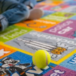 KC CUBS | Looney Tunes Boy & Girl Kids ABC Alphabet, Jobs & Objects Educational Learning & Play Nursery Bedroom Classroom Rug Carpet -Barbie Store GUEST adca3ad9 47da 4fbe 98d1 3d79fb31993c