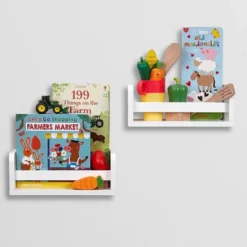 2pk Kids' 10" Floating Wall Mount Bookshelf Set White - RiverRidge Home 19 2pk Kids' 10" Floating Wall Mount Bookshelf Set White - RiverRidge Home -Barbie Store GUEST adee4863 3a76 44ff 9c2f 65d41d614452