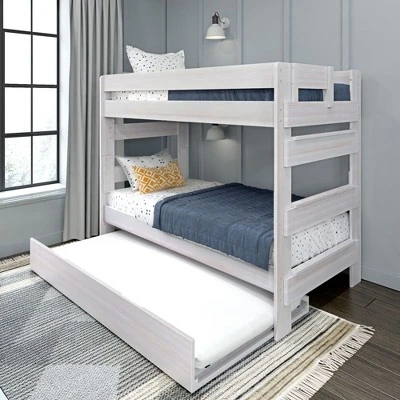 Max & Lily Farmhouse Twin Over Twin Bunk Bed With Trundle 3 Max & Lily Farmhouse Twin Over Twin Bunk Bed With Trundle