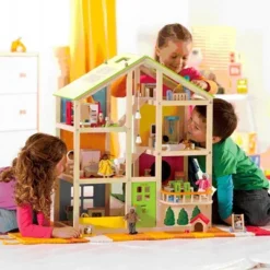 Hape Wooden All Season/4 Season 6 Tier Unfurnished Dollhouse Kids Play House For Children Ages 3 Years And Up, Multicolored -Barbie Store GUEST ae772edb cf19 4078 a0ef 0f41c1ee71b4