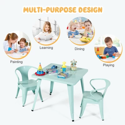 Costway Kids Steel 27'' Square Table Children Play Learn Activity Table Indoor Outdoor 8 Costway Kids Steel 27'' Square Table Children Play Learn Activity Table Indoor Outdoor - Image 6