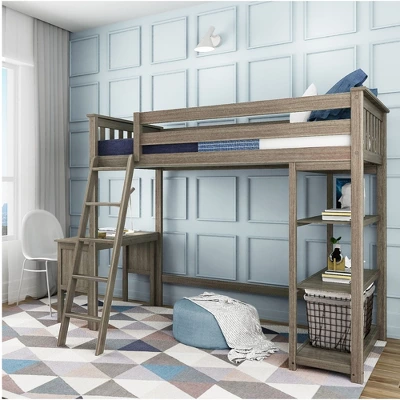 Max & Lily Twin High Loft Bed With Bookcase And Desk 3 Max & Lily Twin High Loft Bed With Bookcase And Desk