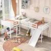 L-Shaped Twin Size Loft Bed With Ladder And Slide - ModernLuxe -Barbie Store GUEST b02f58ca 5afa 4871 97a7 8849bfd6c65b