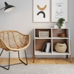 Telos Matte Walnut Storage Unit White - Nathan James -Barbie Store GUEST b1511fcc 4249 41b4 9bf5 23528478079d