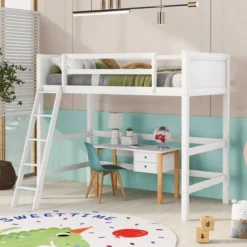 Twin Size Wood Loft Bed With Ladder-ModernLuxe -Barbie Store GUEST b21d8dff 6c97 4d1f b742 88aab9dabaf5