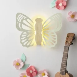Butterfly Wood Lit Kids' Wall Decor Cream - Pillowfort™ -Barbie Store GUEST b3cbb6e1 bc0c 4879 995b 9742aeb143db