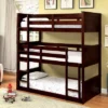 HOMES: Inside + Out Triple Twin Kids' Reece Bunk Bed Dark Walnut - IoHOMES -Barbie Store GUEST b4514723 9aa2 4c9a 94c8 0b17f01a7e09