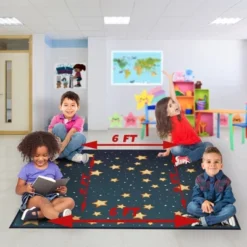 Deerlux 6 Ft. Social Distancing Colorful Kids Classroom Seating Area Rug, Starry Sky Design -Barbie Store GUEST b4b906f5 65d2 441b 9e9f 493cbacaffa4