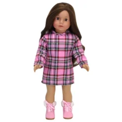 Sophia’s Complete Fall Outfit With Dress, Parka, & Booties For 18” Dolls, Pink/Green -Barbie Store GUEST b6122d30 bb30 4e00 90fe f9134b9aeb63