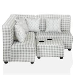 Tibbetts Kids' Sectional With Ottoman Gray/White - HOMES: Inside + Out -Barbie Store GUEST b7e6fc7b 37d5 4823 9ff4 72cedb4f67e4