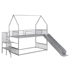Twin Over Twin Metal Bunk Bed House Bed With Slide And Staircase-ModernLuxe -Barbie Store GUEST b988d43d 5193 4099 9f40 8647453ed70f