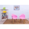Set Of 2 Kids' Chairs With Modern Plastic Seat And Beech Legs Pink - Gift Mark -Barbie Store GUEST bc1f0ce1 3c0d 4fd2 be1a 09e0244c3555