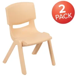Emma And Oliver 2 Pack Plastic Stackable School Chair With 12"H Seat, Preschool Seating -Barbie Store GUEST bc95c98c 340e 447b bc1a 68295a907c9a 1