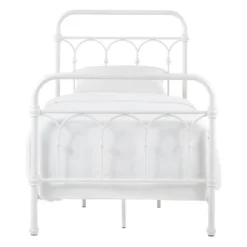 Twin Caledonia Metal Bed Antique White - Inspire Q -Barbie Store GUEST bcc4a1ed ca5c 4c91 8d42 c6e45369a5d0