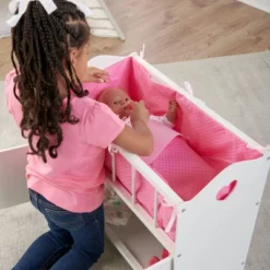 Badger Basket Storage Doll Crib With Bedding And Free Personalization Kit - White -Barbie Store GUEST be157b1f e8b2 4fde b0af 06338d2905ed