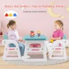 Costway 3-Piece Kids Table And Chair Set Toddler Activity Study Desk With Building Blocks -Barbie Store GUEST beed9ebe 938b 4cc2 a6b0 7a1cea13ae1e