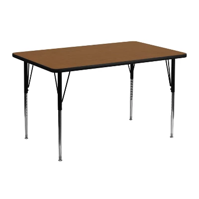Flash Furniture 24''W X 48''L Rectangular HP Laminate Activity Table - Standard Height Adjustable Legs 4 Flash Furniture 24''W X 48''L Rectangular HP Laminate Activity Table - Standard Height Adjustable Legs - Image 2