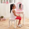 Polka Dot Fashion Prints Vanity Table & Stool Set Pink - Teamson Kids -Barbie Store GUEST c085ed1a 3ced 49ef 9514 3aad9d289255