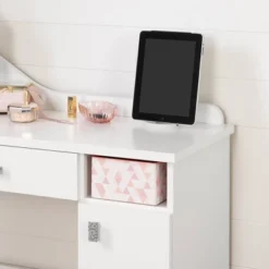Tiara Makeup Desk Pure White - South Shore -Barbie Store GUEST c1981a5b 7efb 4c37 aff9 f26f2d39460e