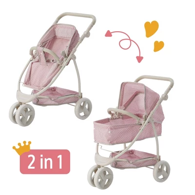 Olivia's Little World 2 In 1 Baby Doll Stroller Pram Foldable Pink/Grey OL-00009 8 Olivia's Little World 2 In 1 Baby Doll Stroller Pram Foldable Pink/Grey OL-00009 - Image 6