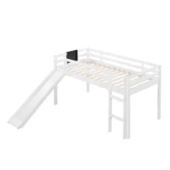 Twin Size Loft Wood Bed With Slide, Stair And Chalkboard - ModernLuxe -Barbie Store GUEST c5328563 bd15 493b bca3 f5d90f8a4a42