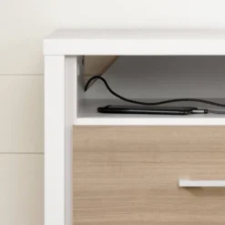 Munich 2 Drawer Nightstand - White/Soft Elm - South Shore 17 Munich 2 Drawer Nightstand - White/Soft Elm - South Shore -Barbie Store GUEST c5b22852 0d9a 4312 afe0 1c2cc834a6b1