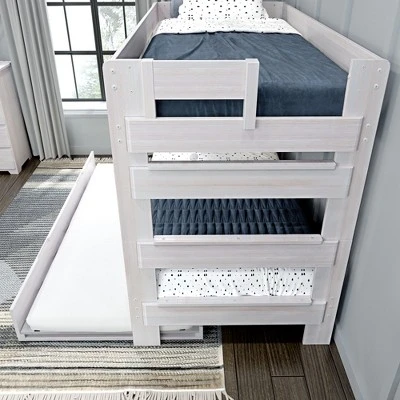 Max & Lily Farmhouse Twin Over Twin Bunk Bed With Trundle 5 Max & Lily Farmhouse Twin Over Twin Bunk Bed With Trundle - Image 3