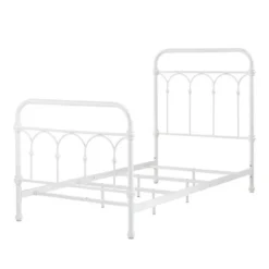 Twin Caledonia Metal Bed Antique White - Inspire Q -Barbie Store GUEST c757a6c0 9ca8 4a18 ba88 c8b95bee6191