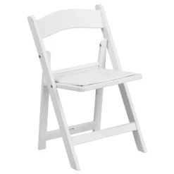 Emma And Oliver 2 Pack Kids White Resin Folding Event Party Chair With Vinyl Padded Seat -Barbie Store GUEST c864bc29 0330 4869 adc5 372f152853d2