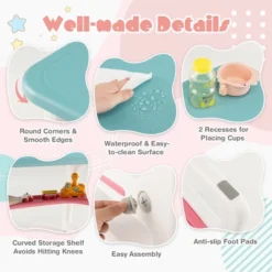 Costway 3-Piece Kids Table And Chair Set Toddler Activity Study Desk With Building Blocks -Barbie Store GUEST c8980cb9 9fb5 4937 99de 07e659170118