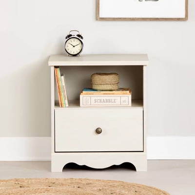 Lyara 1 Drawer Nightstand White Wash - South Shore 7 Lyara 1 Drawer Nightstand White Wash - South Shore - Image 5