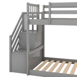 Twin Over Twin Bunk Bed With Convertible Slide And Stairway-ModernLuxe -Barbie Store GUEST c904f012 d407 4e8a 95d5 744d84e4e085
