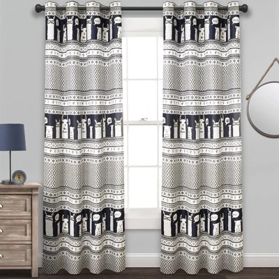 52"x84" Set Of 2 Llama Striped Room Darkening Curtain Panels - Lush Décor 5 52"x84" Set Of 2 Llama Striped Room Darkening Curtain Panels - Lush Décor - Image 3
