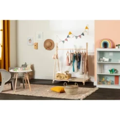 Sweedi Scandinavian Kids' Clothes Rack Natural Wood - South Shore -Barbie Store GUEST cb71c182 07bd 4dab a471 9a9ca47cd877