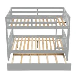 Full Over Full Bunk Bed With Trundle Bed And Ladder-ModernLuxe -Barbie Store GUEST cc86abd7 e163 43a6 a99c 1425c1de03a1