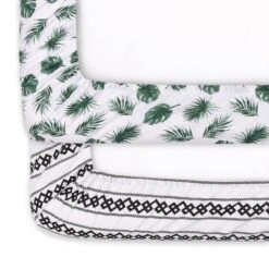 The Peanutshell Fitted Crib Sheets - Green Botanical Leaf And Stripe - 2pk -Barbie Store GUEST cd104fe9 42cf 4105 abbe 3d9a61eab087
