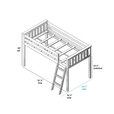 Max & Lily Twin Low Loft Bed 7 Max & Lily Twin Low Loft Bed - Image 5