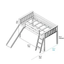 Max & Lily Twin Low Loft Bed With Slide -Barbie Store GUEST ceed0240 b01b 4aaa b93a 046a3d76f5bc