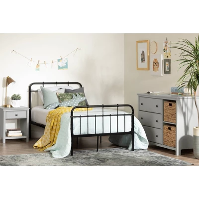 Twin Cotton Candy Metal Complete Bed Black - South Shore 3 Twin Cotton Candy Metal Complete Bed Black - South Shore