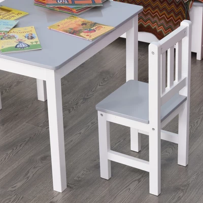Qaba Kids Table And Chair Set For Arts, Meals, Lightweight Wooden Homework Activity Center, Toddlers Age 3+, Gray 7 Qaba Kids Table And Chair Set For Arts, Meals, Lightweight Wooden Homework Activity Center, Toddlers Age 3+, Gray - Image 5