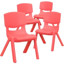 Flash Furniture 4 Pack Plastic Stackable School Chairs With 10.5" Seat Height -Barbie Store GUEST d293547e fd56 4c08 9fa7 67ea22241612 1