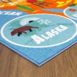 KC CUBS Boy & Girl Kids USA United States Map Educational Learning & Fun Game Play Area Non Slip Nursery Bedroom Classroom Rug Carpet -Barbie Store GUEST d2eb1009 d28a 4be6 a58a 0d873b8ff012