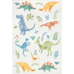 NuLOOM Eamon Dinosaur Machine Washable Kids Area Rug -Barbie Store GUEST d41b81ab f66d 4167 8c9e 356dd025bd54