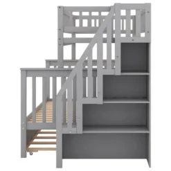 Twin Over Full Bunk Bed With Trundle Bed And Staircase-ModernLuxe 21 Twin Over Full Bunk Bed With Trundle Bed And Staircase-ModernLuxe -Barbie Store GUEST d432c20d 530d 4c68 b099 e9f3c38ee79a