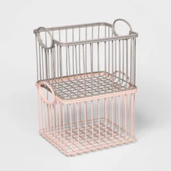 Wire Stackable Kids' Storage Basket Gray - Pillowfort™ -Barbie Store GUEST d5947637 081f 4e3f b226 b6021d6cfd68