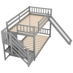 Twin Over Twin Bunk Bed With Convertible Slide And Stairway-ModernLuxe -Barbie Store GUEST d8846778 d5ee 4adc 9876 835fd2c078d0