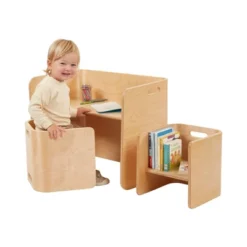 ECR4Kids Bentwood Multipurpose Table And Chair Set, Kids Furniture, Natural, 3-Piece -Barbie Store GUEST d9ba6422 5087 4b54 8874 6fedb7429fa3