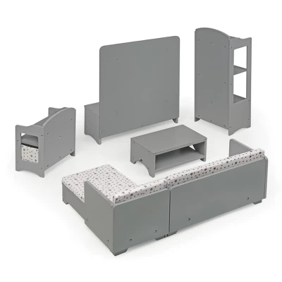 Media Room Furniture Set For 18" Dolls - Gray/White 5 Media Room Furniture Set For 18" Dolls - Gray/White - Image 3